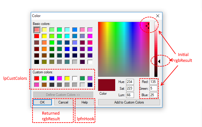 ChooseColor Dialogue Box example in chapter 15